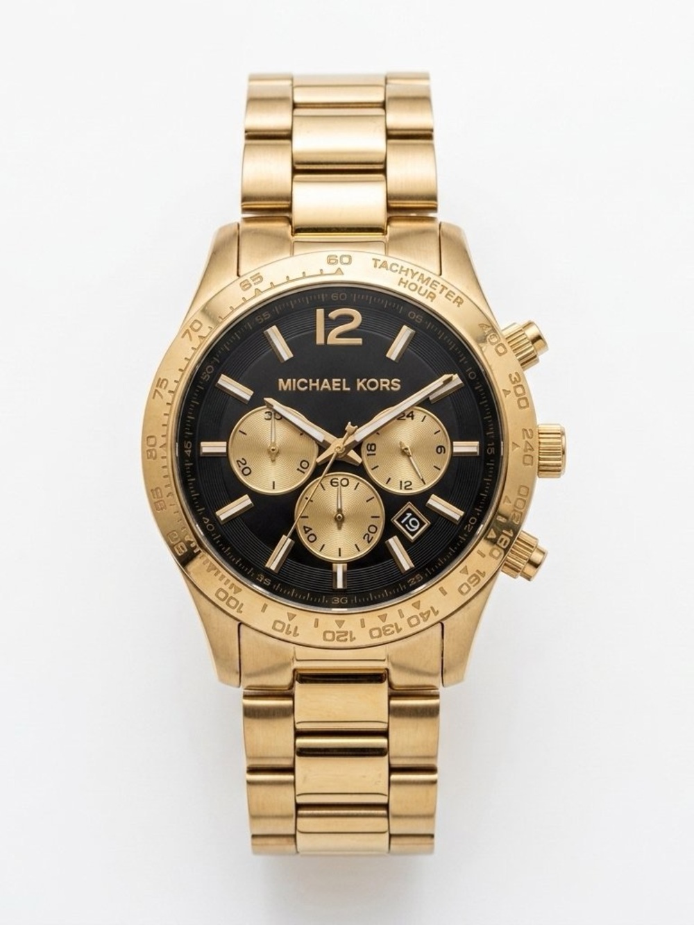 Michael Kors Layton Chronograph Gold Tone Men's Watch MK8246 Black Dial